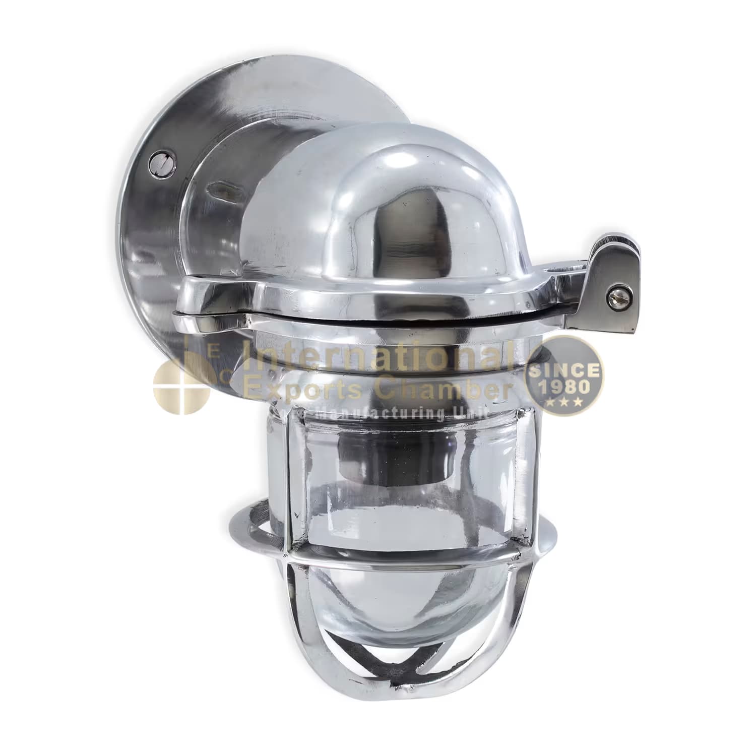 Aluminium Caged Bulkhead H21cm/8.3" Wall Light - Mirror Polished - Industrial Marine Porch & Passage Vintage Outdoor/Indoor Wall Sconce/Lamp