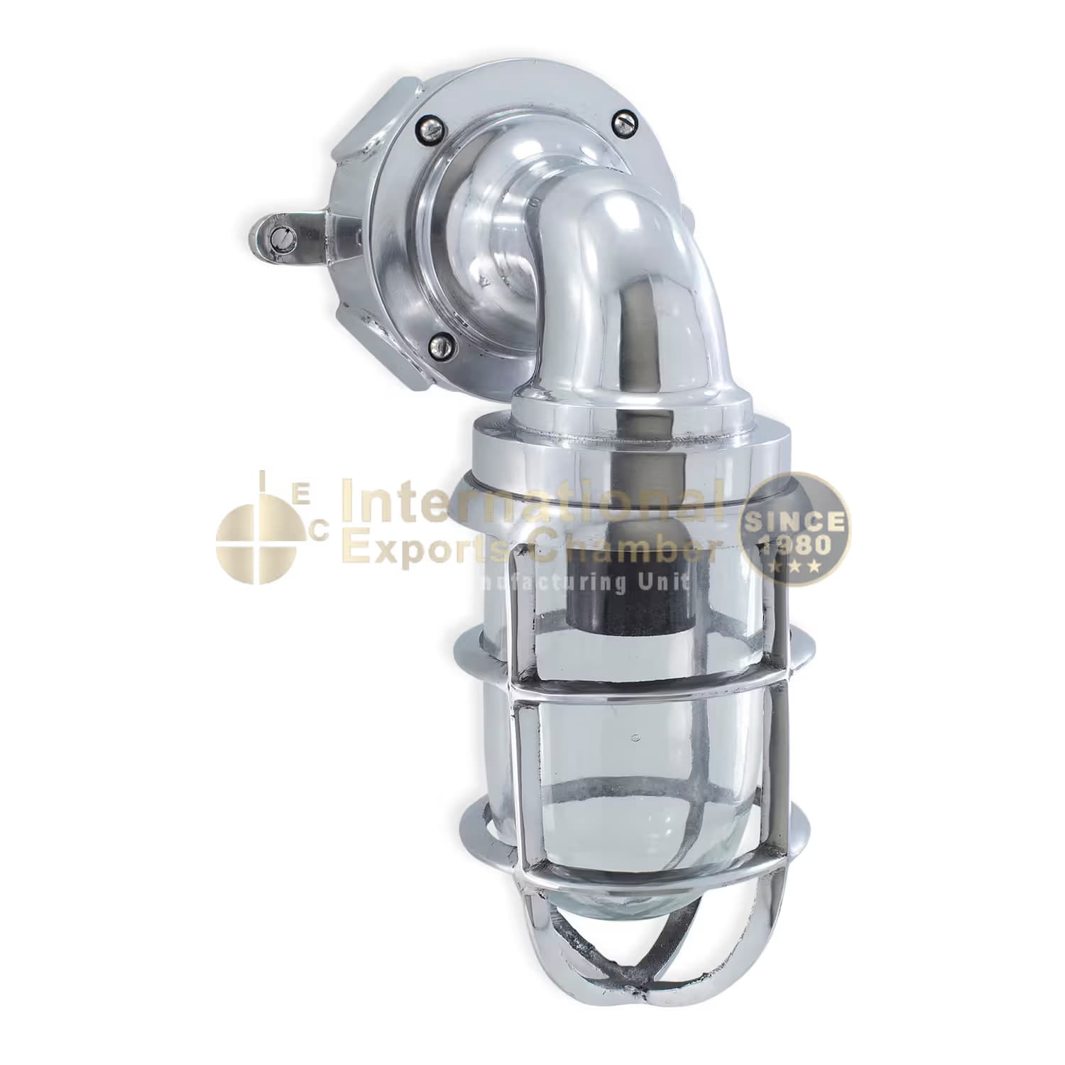 Aluminium Caged Bulkhead H29cm /11.4cm Wall Light - Mirror Polished - Industrial Marine Porch & Passage Vintage Outdoor/Indoor Wall Sconce/Lamp