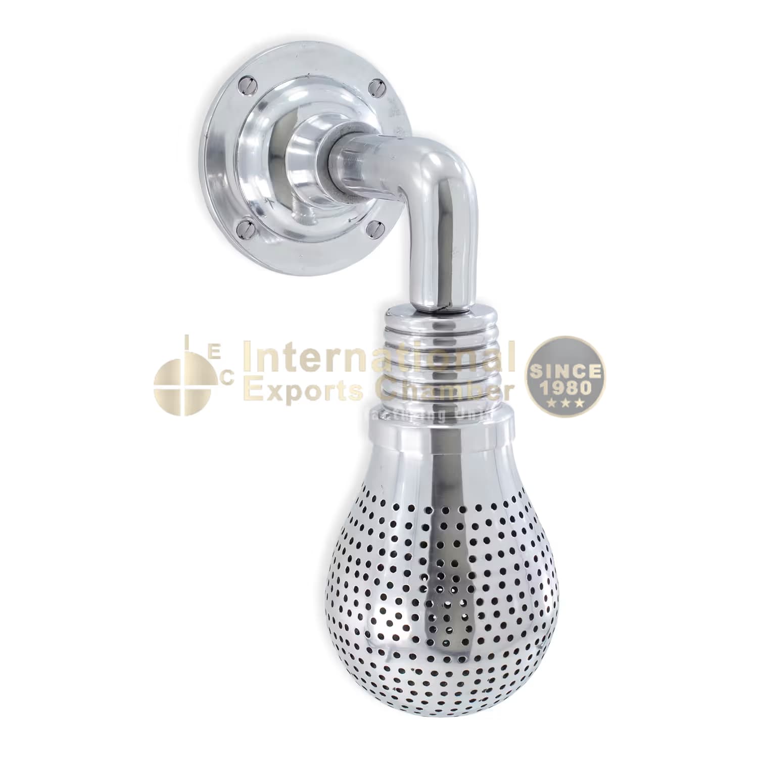 Aluminium Perforated H27.1cm/10.6" Wall Light - Mirror Polished - Industrial Marine Porch Retro & Passage Vintage Outdoor/Indoor Giant Bulb Shaped Wall Sconce/Lamp